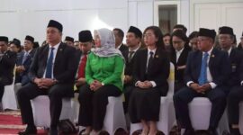 Pimpinan dan Anggota DPRD Provinsi Kalimantan Timur menghadiri pelantikan Angela Idang Belawan dan Suhuk sebagai Bupati dan Wakil Bupati Mahakam Ulu (Mahulu) periode 2025–2030. (Foto/Hms)