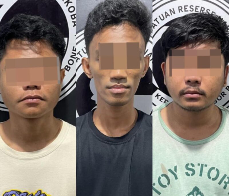 Tiga pemuda Bone ditangkap polisi karena transaksi sabu senilai Rp 100 ribu. (ist)