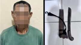 Pria 61 tahun pelaku penganiayaan yang diamankan Polres Bone. (ist)