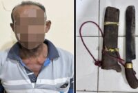 KT (60) pelaku penganiayaan terhadap tetangga sendiri akibat cekcok pembatas pagar. (int)