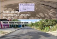 progres pekerjaan Multi Years Project (MYP) Paket 4 pada ruas Impa – Anabanua di Kabupaten Wajo. 