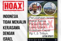 Isu investasi perusahaan Israel di Luwu Utara dipastikan hoaks. Pemprov Sulsel tidak pernah menerbitkan izin.
