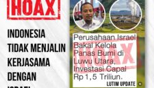 Isu investasi perusahaan Israel di Luwu Utara dipastikan hoaks. Pemprov Sulsel tidak pernah menerbitkan izin.