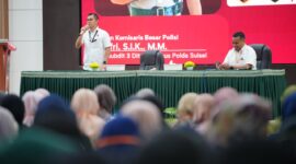 Ajun Komisaris Besar Polisi Jufri, S.I.K., M.M., Kasubdit 3 Ditreskrimsus Polda Sulawesi Selatan dalam kegiatan Ramadhan Leadership Camp (RLC) Pemerintah Provinsi Sulawesi Selatan di Asrama Haji Sudiang, Makassar, Rabu (25/2/2026).