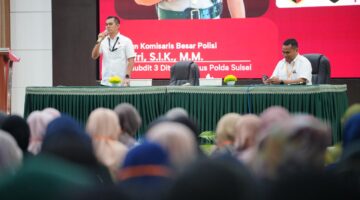 Ajun Komisaris Besar Polisi Jufri, S.I.K., M.M., Kasubdit 3 Ditreskrimsus Polda Sulawesi Selatan dalam kegiatan Ramadhan Leadership Camp (RLC) Pemerintah Provinsi Sulawesi Selatan di Asrama Haji Sudiang, Makassar, Rabu (25/2/2026).