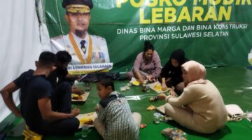 Posko Mudik Lebaran di ruas jalan Impa-impa–Anabanua, Kabupaten Wajo. 