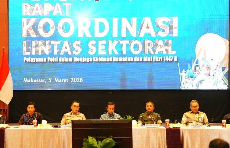 Rapat Koordinasi (Rakor) Lintas Sektoral terkait kesiapan Operasi Ketupat 2026, yang digelar pada Kamis, 5 Maret 2026 di Makassar. 