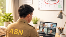 ilustrasi ASN kerja dari rumah. (int)