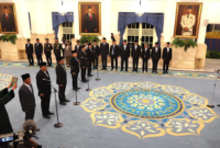 Presiden Prabowo Subianto melantik sejumlah pejabat baru di Istana Negara, Jakarta, Senin (27/4/2026). (int)