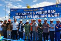 Bupati Bone bersama unsur Forkopimda menghadiri kegiatan morning coffee, peresmian sekaligus pengujian dermaga di Pelabuhan Bajoe,