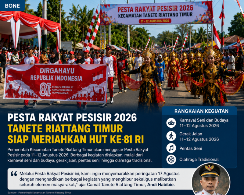 Tanete Riattang Timur Siapkan Pesta Rakyat Pesisir, Angkat Seni Budaya dan Semangat Kemerdekaan. (int)