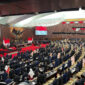 Suasana sidang Tahunan MPR RI dan Sidang Bersama DPR-DPD RI Tahun 2025 di Gedung Nusantara, Kompleks Parlemen, Jakarta, Jumat (15/8/2025). (Salman Toyibi/ Jawa Pos)