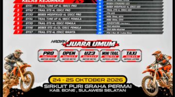 Memasuki H-16, persiapan menuju kompetisi bergengsi tersebut terus bergulir. Mengusung tema “Bone Beramal”, ajang ini dipastikan menjadi magnet bagi pembalap dan pencinta olahraga otomo